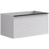 Leroy Merlin Mobile da bagno sospeso sotto lavabo Pixel stripes 2 cassetti L 80 x H 40 x P 45.5 cm bianco laccato opaco, con maniglia alluminio nero opaco