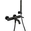 JACUZZI RUBINETTERIA Rubinetto per vasca getto laminare cristallino Baleno per muro nero spazzolato JACUZZI RUBINETTERIA