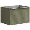 Leroy Merlin Mobile da bagno sospeso sotto lavabo Pixel stripes 2 cassetti L 60 x H 40 x P 45.5 cm verde salvia laccato opaco, con maniglia alluminio brillante