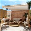 NATERIAL Salotto da giardino per 4 persone Bamboo NATERIAL con cuscini in poliestere beige