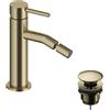 SANYCCES Rubinetto per bidet getto laminare cristallino LOOP SANYCCES oro spazzolato lucido
