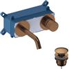 SANYCCES Rubinetto per lavabo a canna media getto laminare cristallino Loop K oro rosa spazzolato lucido SANYCCES