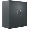 AR SHELVING Armadio basso metallico AR SHELVING in acciaio, grigio antracite L 82.2 x H 90 x P 43.4 cm 2 ante, da interno