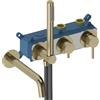SANYCCES Rubinetto per vasca getto laminare cristallino Loop per muro oro spazzolato SANYCCES