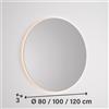 MADERO Specchio con illuminazione integrata bagno tondo MADERO L 120 x H 120 x P 3.5 cm grigio / argento