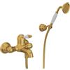 HUBER Rubinetto per vasca getto laminare cristallino OXFORD per muro oro spazzolato HUBER
