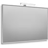 Leroy Merlin Specchio con illuminazione integrata bagno rettangolare Bisellata L 100 x H 70 x P 2.5 cm grigio / argento