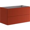 Leroy Merlin Mobile da bagno sospeso sotto lavabo Opera L 89.5 x H 50 x P 45.5 cm rosso opaco cannettato, 2 cassetti