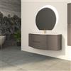 BADEN HAUS Mobile da bagno sospeso sotto lavabo Vague di Baden HausL 69 x H 55 x P 52 cm grigio tortora cannettato laccato opaco, 2 cassetti