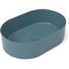 OLYMPIA CERAMICA Lavabo da appoggio OLYMPIA CERAMICA Open ovale in ceramica L 60 x H 17 x P 40 cm petrolio lucido piletta non inclusa