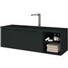 MADERO Mobile da bagno sospeso sotto lavabo Madero Kimono L 110.5 x H 46 x P 46 cm grafite cannettato laccato, 1 cassetto