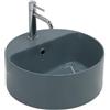OLYMPIA CERAMICA Lavabo da appoggio Open OLYMPIA CERAMICA tondo 40cm in ceramica petrolio lucido