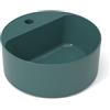 OLYMPIA CERAMICA Lavabo da appoggio Open OLYMPIA CERAMICA tondo D40 cm in ceramica con foro verde lucido