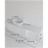 MADERO Mobile da bagno sospeso sotto lavabo con top Madero Kimono L 140.5 x H 46 x P 46 cm verde cannettato laccato, 1 cassetto