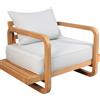 NATERIAL Poltrona da giardino con cuscino grigio e braccioli Equateur NATERIAL, struttura in teak seduta in teak marrone, L 83 x H 83 x P 83 cm