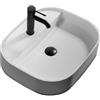 Leroy Merlin Lavabo da appoggio Eklettica semicircolare in ceramica con foro L55XP45XH15 cm bianco opaco