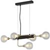 NOVECENTO Lampadario Glamour Leonor nero paralume trasparente 5x G9 NOVECENTO