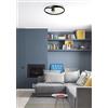 NOVECENTO Plafoniera LED Yanira Ø 48 cm nero IP20 cct da bianco caldo a bianco freddo con regolazione di temperatura, 2200 lumen NOVECENTO