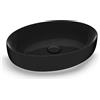 OLYMPIA CERAMICA Lavabo da appoggio Metamorfosi OLYMPIA CERAMICA ovale in ceramica L 55 x H 14 x P 40 cm nero lucido piletta non inclusa