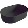 OLYMPIA CERAMICA Lavabo da appoggio OLYMPIA CERAMICA Open ovale in ceramica L 60 x H 16 x P 40 cm nero matt piletta non inclusa