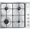 Smeg Piano cottura 4 fuochi L 58.5 cm S64S SMEG silver griglie in acciaio smaltato