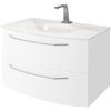 BADEN HAUS Mobile bagno sospeso con lavabo L 100 x H 55 x P 51 cm frassino bianco per vasca centrale Lyla
