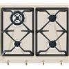 Smeg Piano cottura 4 fuochi L 59.5 cm SRV864AVOGH2 SMEG beige avena griglie in ghisa