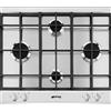 Smeg Piano cottura 4 fuochi L 60 cm P260XGH SMEG silver griglie in ghisa