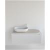 MADERO Top per lavabo KIMONO MADERO L 114 x H 2 x P 43 cm grigio chiaro pietra, lucido, con foro dx