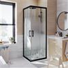 SENSEA Box doccia con ingresso angolare scorrevole Easy quadrato L 80 x L 80 x H 190 cm in vetro, sp. 6 mm smerigliato nero