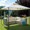 Leroy Merlin Gazebo 3 x 3 m in ferro grigio antracite, copertura ecru - Garden