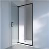SENSEA Porta doccia battente Easy L 90 x H 190 x P 0.6 cm in vetro smerigliato profilo nero