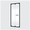 SENSEA Porta doccia pieghevole Easy L 90 x H 190 x P 0.6 cm in vetro smerigliato profilo nero