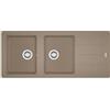 Franke Lavello integrato 2 vasche in fragranite marrone FRANKE Boston L 50 x L 116 cm, reversibile