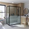 SENSEA Box doccia con ingresso frontale battente L 140 x H 190 cm, in vetro trasparente profilo nero cromato Easy