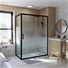 SENSEA Box doccia con ingresso frontale battente L 140 x H 190 cm, in vetro serigrafato profilo nero cromato Easy