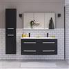 SENSEA Mobile bagno sospeso con lavabo L 121 x H 53.7 x P 47.5 cm nero opaco 4 cassetti per doppia vasca Perla