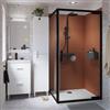 SENSEA Box doccia con ingresso frontale battente L 90 x H 190 cm, in vetro trasparente profilo nero cromato Easy
