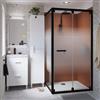 SENSEA Box doccia con ingresso frontale L 90 x H 190 cm, in vetro serigrafato profilo nero cromato Easy