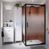 SENSEA Box doccia con ingresso frontale battente L 90 x H 190 cm, in vetro serigrafato profilo nero cromato Easy