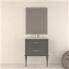 BADEN HAUS Piedino mobili da bagno (componibile) Tiffany in legno grigio nuvola H 35 cm 2 pezzi
