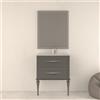 BADEN HAUS Mobile da bagno sospeso sotto lavabo L 74 x H 55 x P 46 cm grigio laccato opaco, 2 cassetti BADEN HAUS TIFFANY