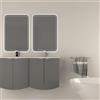 BADEN HAUS Mobile bagno sospeso con lavabo L 138 x H 70 x P 51 cm grigio nuvola per doppia vasca Onda