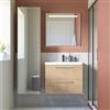 SENSEA Mobile da bagno sospeso sotto lavabo L 75 x H 58 x P 48 cm rovere laminato lucido, 2 cassetti SENSEA Remix