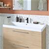 SENSEA Mobile da bagno sospeso sotto lavabo L 90 x H 58 x P 48 cm rovere laminato opaco, 2 cassetti SENSEA Remix