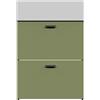 COLAVENE Mobile da bagno a terra 60x50x h82,5 cm verde opaco, 2 cassetti COLAVENE Nobu