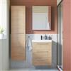 SENSEA Mobile da bagno sospeso sotto lavabo L 60 x H 73 x P 46 cm rovere lucido, 3 cassetti SENSEA Remix