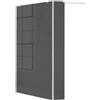 Leroy Merlin Box doccia walk-in Wens, vetro fumè 6 mm, H 200 cm, profilo bianco