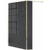 Leroy Merlin Box doccia walk-in Wens, vetro fumè 6 mm, H 200 cm, profilo dorato