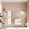 Leroy Merlin Mobile bagno sospeso con lavabo e illuminazione Eva L 60 x H 51 x P 46 cm rovere grigio/frontale bianco in mdf 2 cassetti per vasca centrale